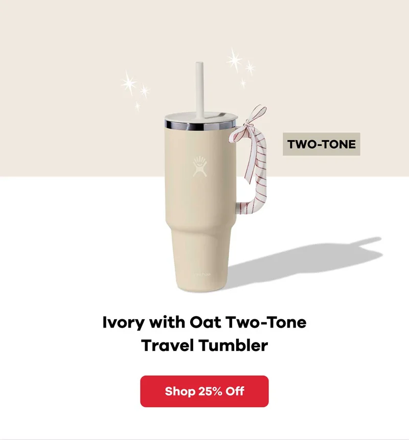 Ivory with Oat Two-Tone Travel Tumbler | Shop 25 Percent Off