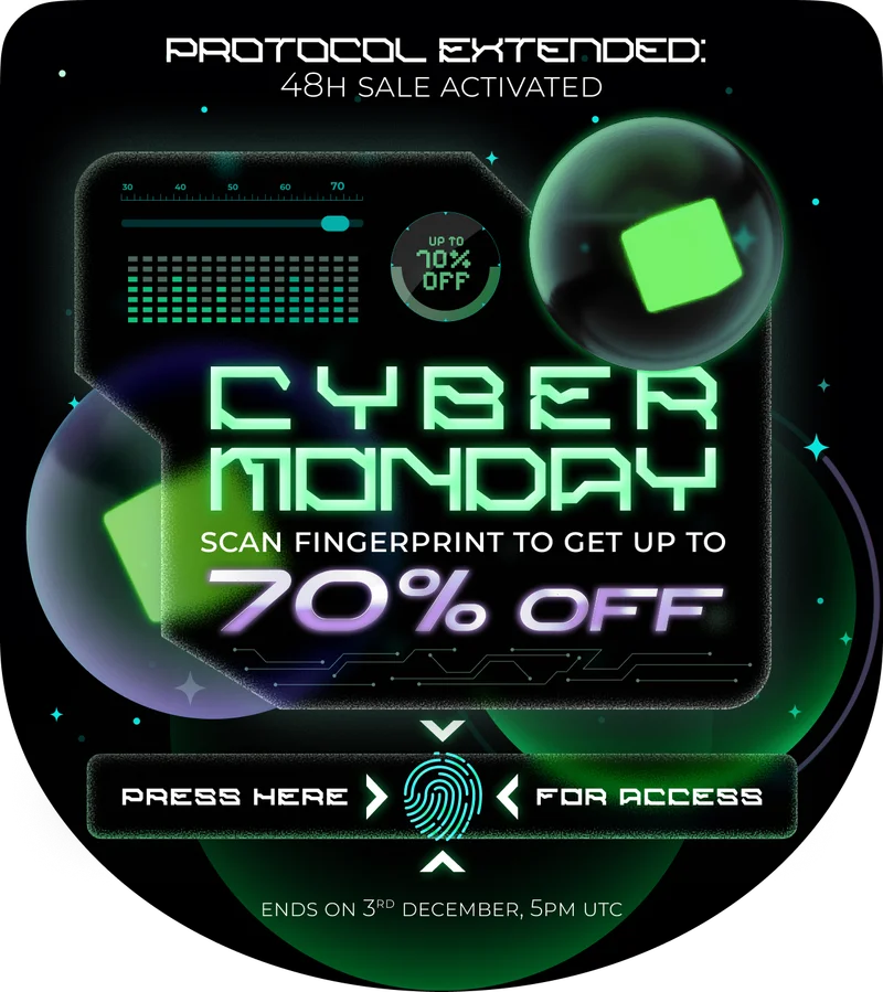 Up to 70% OFF CYBER MONDAY