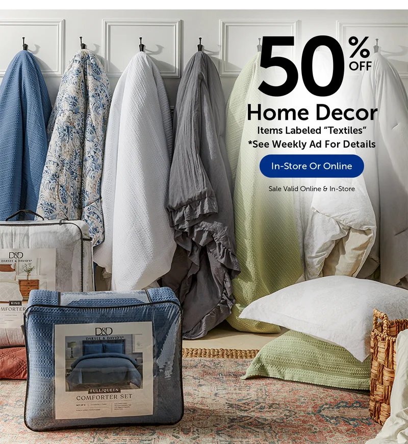 50% Off Home Decor - Items Labeled Textiles