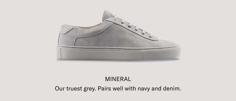 MINERAL. Our truest grey. Pairs well with navy and denim.