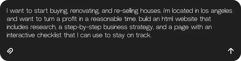 I want to start buying, renovating, and re-selling houses. i’m located in los angeles and want to turn a profit in a reasonable time. build an html website that includes research, a step-by-step business strategy, and a page with an interactive checklist that I can use to stay on track.