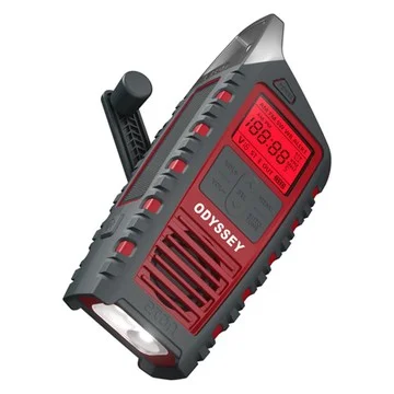 Eton Odyssey Multi-Powered All-Band Bluetooth Emergency Radio with RDS, Red