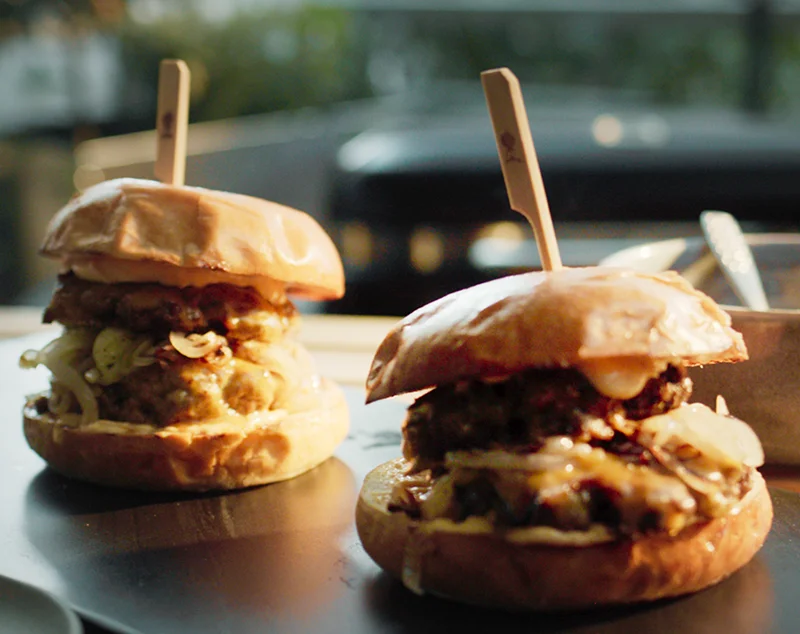 Double Smashed Cheeseburgers