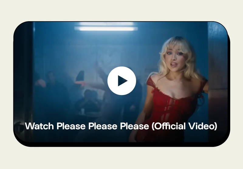 Sabrina Carpenter using the YouTube video link