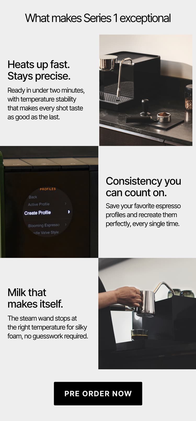 Pre-order Espresso Series 1 by November 19 for a $200 Fellow Gift Card and $100 in coffee credits. Preorder now.