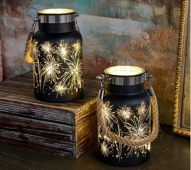 Set of 2 7" Celebration Fireworks Lanterns by Valerie