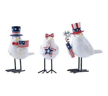Melrose International Americana Bird Figurine (Set of 3)