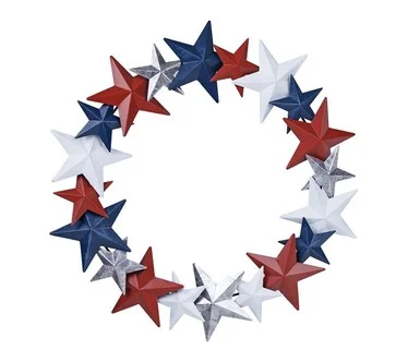 Melrose International Americana Metal Star Wreath 18"D