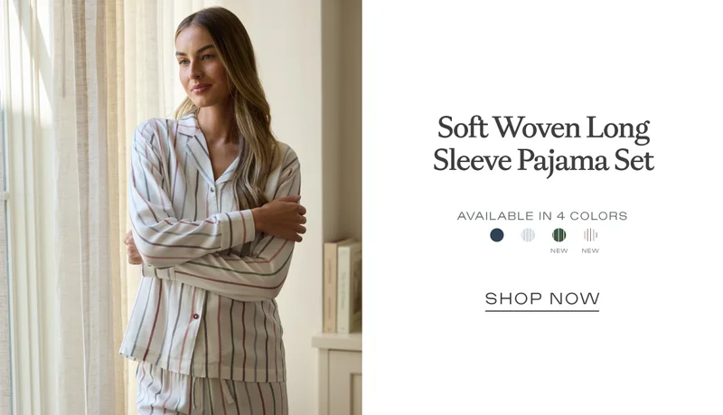 Soft Woven Long Sleeve Pajama Set - Shop Now