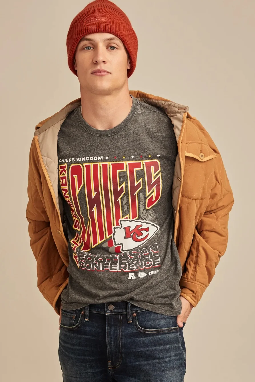 Image of Lucky Brand Kansas City Chiefs Graphic Tee - Men's Clothing Tops Shirts Tee Graphic T Shirts in #001 Black