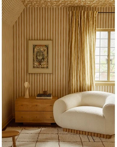 Painterly Stripe Wallpaper by Sarah Sherman Samuel-Ochre