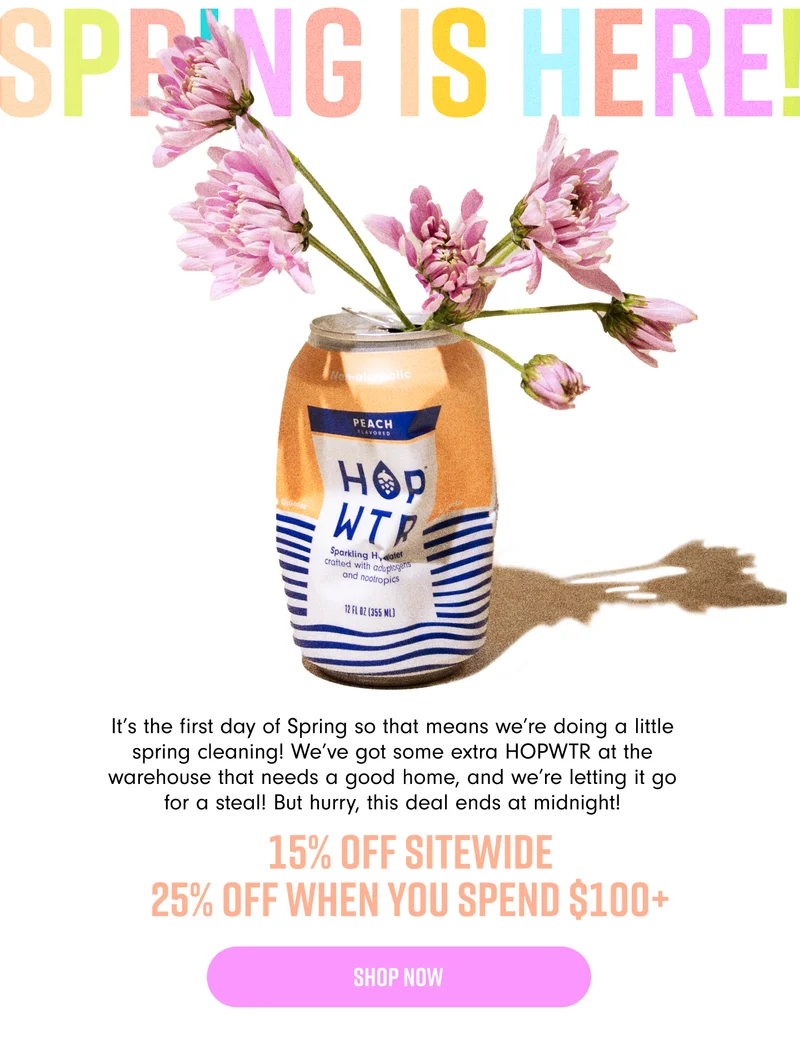 Spring Cleaning! 15% OFF SITEWIDE 25% OFF $100+SHOP NOW.