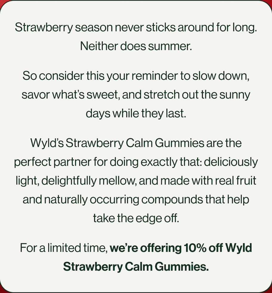 10% off Strawberry Calm Gummies