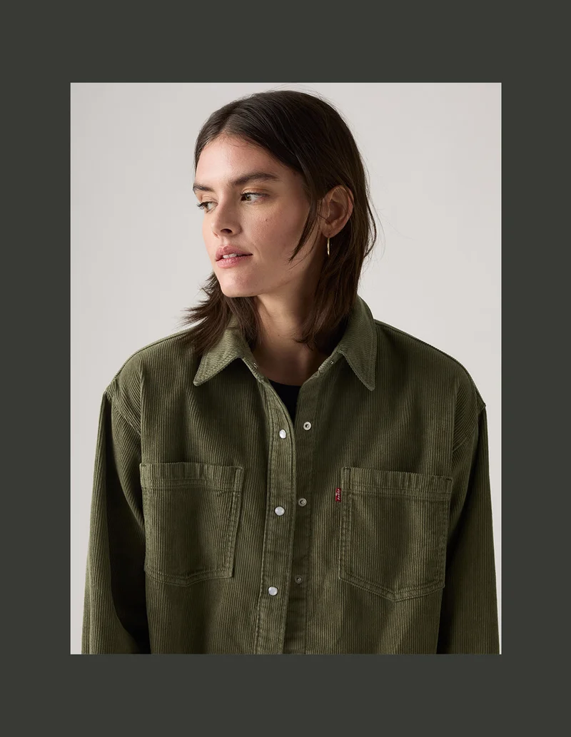 PERSON WEARING CORDUROY SHIRT