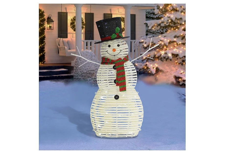 Puleo International 48in Outdoor Pre-Lit Snowman LED Lights