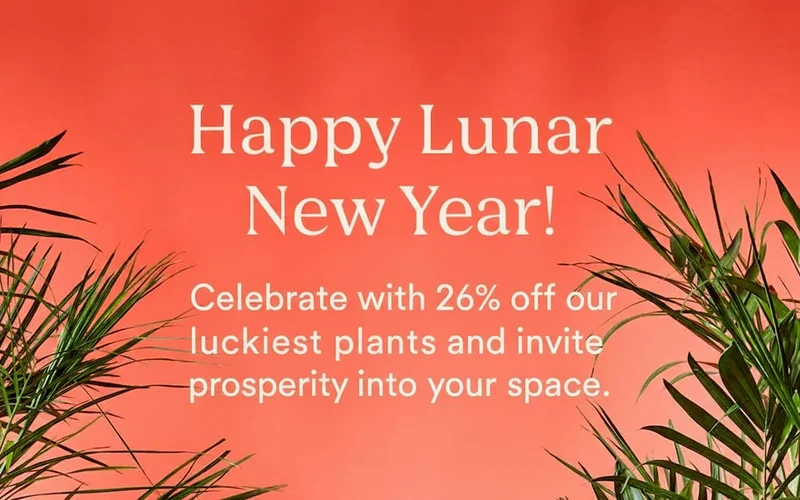 an image of a plant with a happy lunar new year message