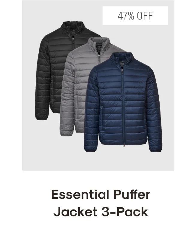 essential puffer jacket 3-pack