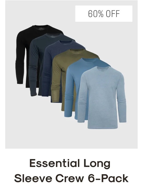 essential long sleeve crew 6-pack