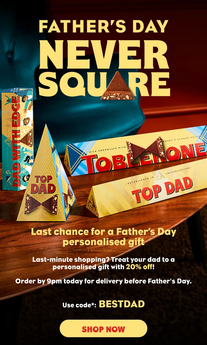 Last-minute shopping? Treat your dad to a personalised gift with 20% off!  Order by 9pm today for delivery before Father's Day.