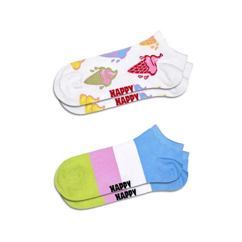 2-Pack Ice Cream & Stripe Low Socks
