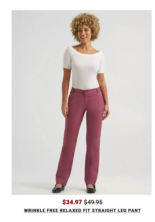 Wrinkle Free Relaxed Fit Straight Leg Pant