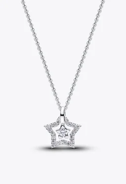 Pandora Talisman Sterling Silver Lab-Grown Diamond Star Pendant Necklace