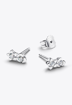 Pandora Talisman Sterling Silver Lab-Grown Diamond Heart & Star Stud Earrings