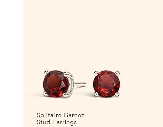 Solitaire Garnet Stud Earrings