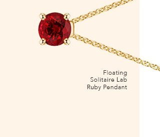 Floating Solitaire Lab Ruby Pendant