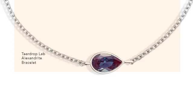 Teardrop Lab Alexandrite Bracelet