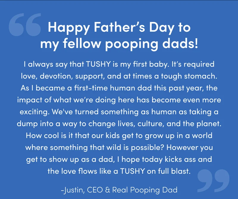 Message from TUSHY CEO