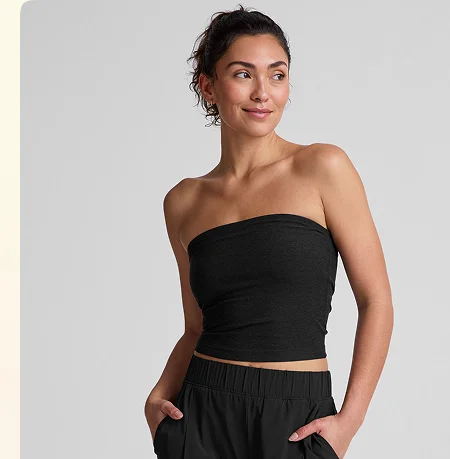 Spacedye Strapless Top in Darkest Night