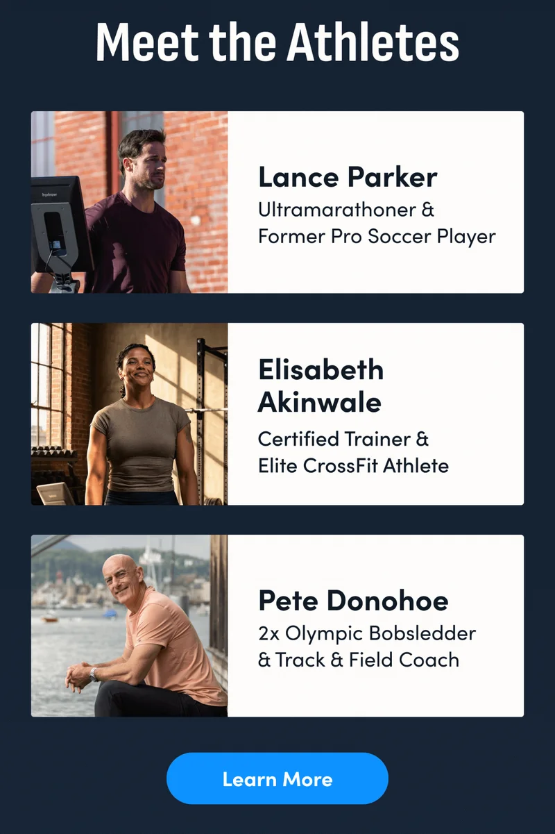 Meet the Athletes. Lance Partker. Elisabeth Akinwale. Pete Donohoe. Learn More.