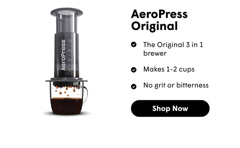 AeroPress Original The Original 3 in 1 brewer Makes 1-2 cups No grit or bitterness [SHOP NOW]
