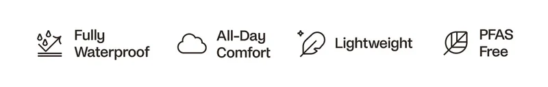 Fully Waterproof. All-Day Comfort. Lightweight. PFAS Free.