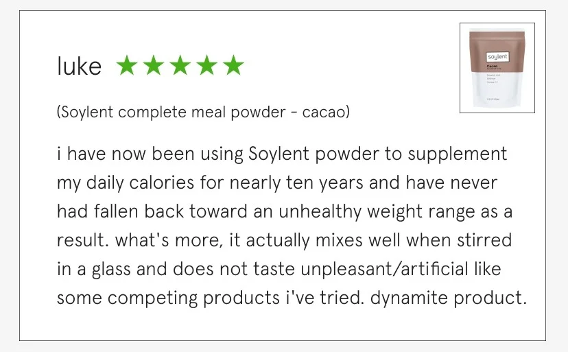 Soylent complete meal powder - cacao