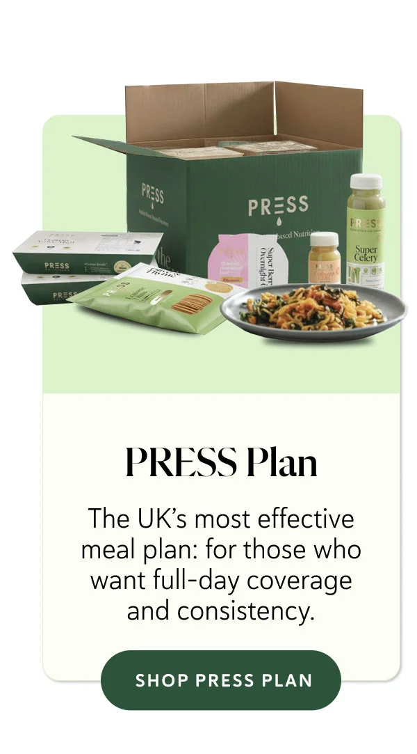 PRESS Plan The UK’s most effective meal plan: for those who want full-day coverage and consistency.