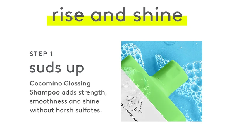 Cocomino Glossing shampoo add strength, smoothness and shine.