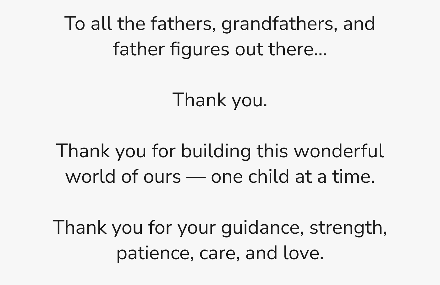 To All The Fathers