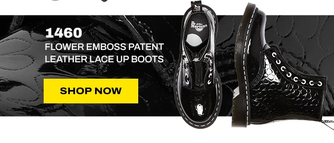 1460 Flower Emboss Patent Leather Lace Up Boots