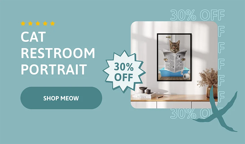 30% Off - Cat Restroom Portrait