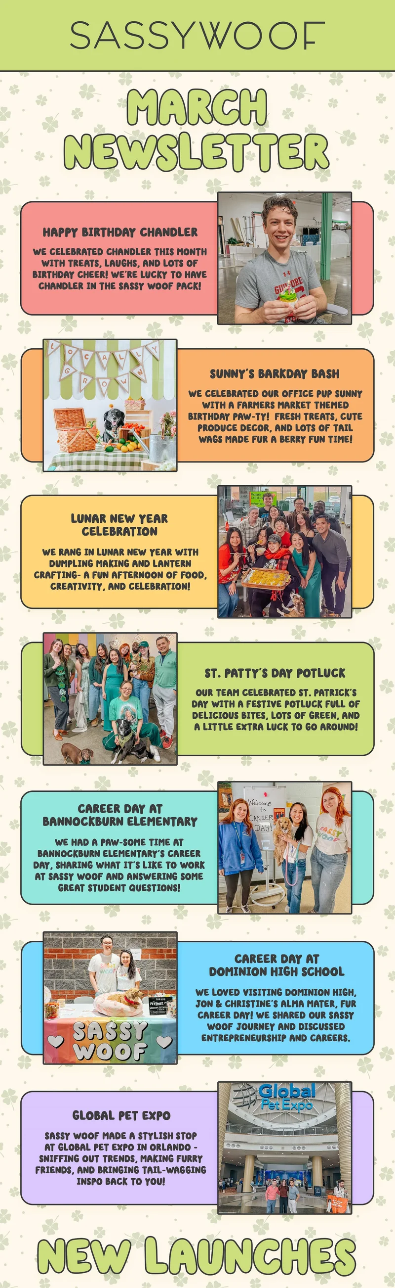 an image of spring celebrations with dogs and team