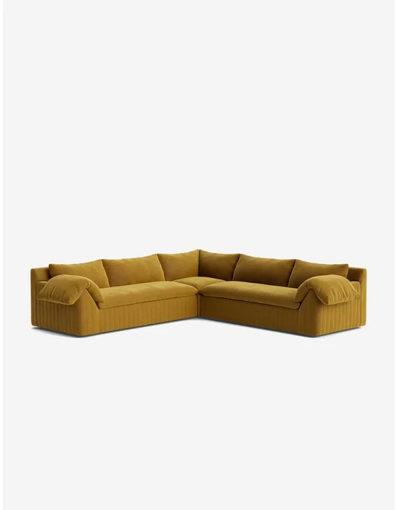 Yucca Corner Sectional by Carly Cushnie-Goldenrod Plush Velvet