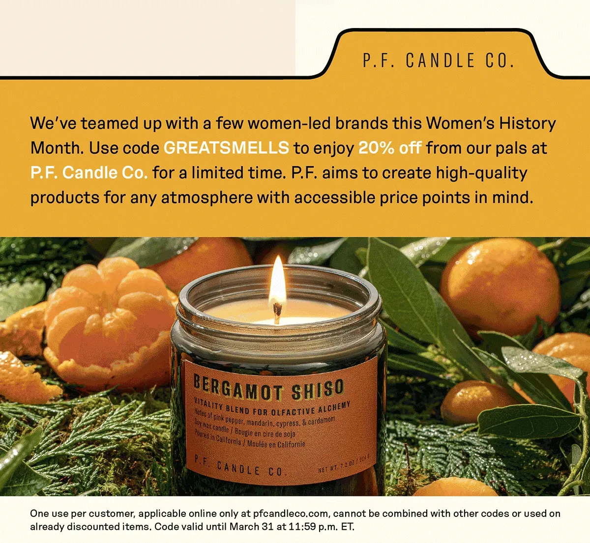 We've teamed up with P.F. Candle Co this Women's History Month