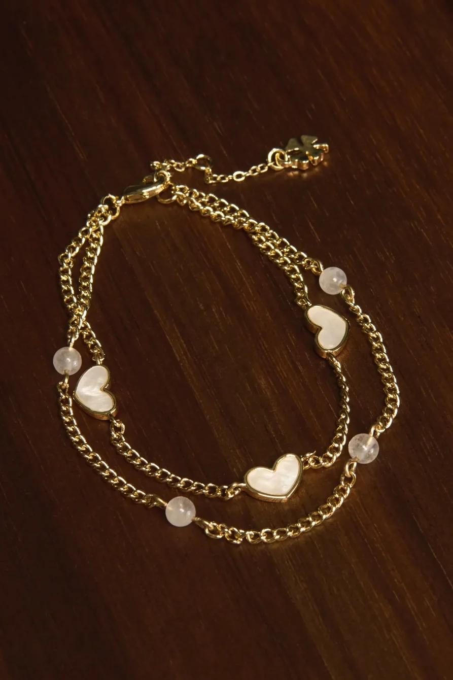 Image of Lucky Brand Heart Charm Bracelet - Women's Ladies Accessories Jewelry Bracelets in Gold