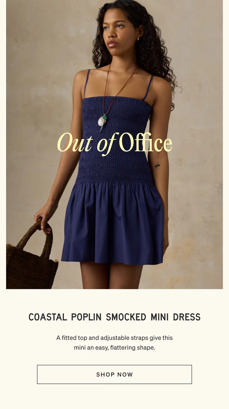 Coastal Poplin Smocked Mini Dress