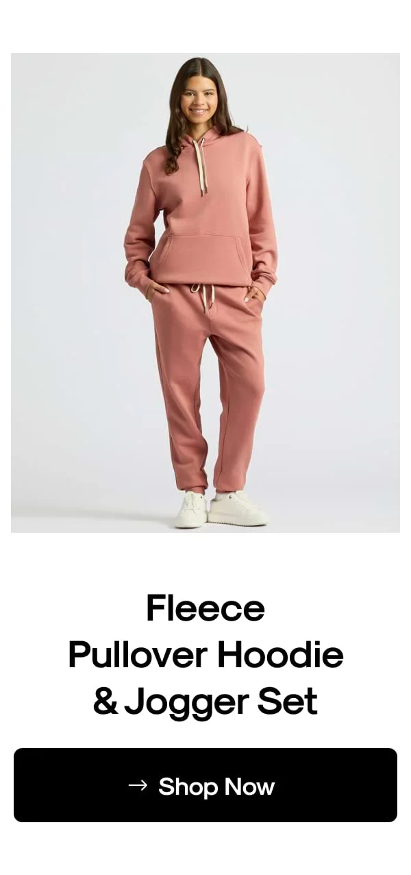 Fleece Pullover Hoodie & Jogger Set Set