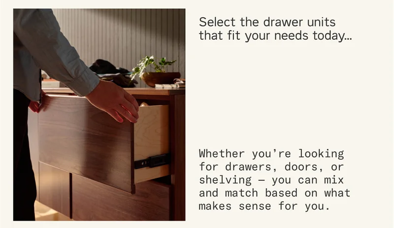 Select the drawer units that fit your needs today...