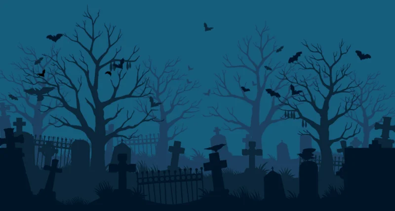 Trees and graveyard