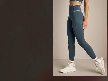 Instinct Contrast Legging: Blue Granite